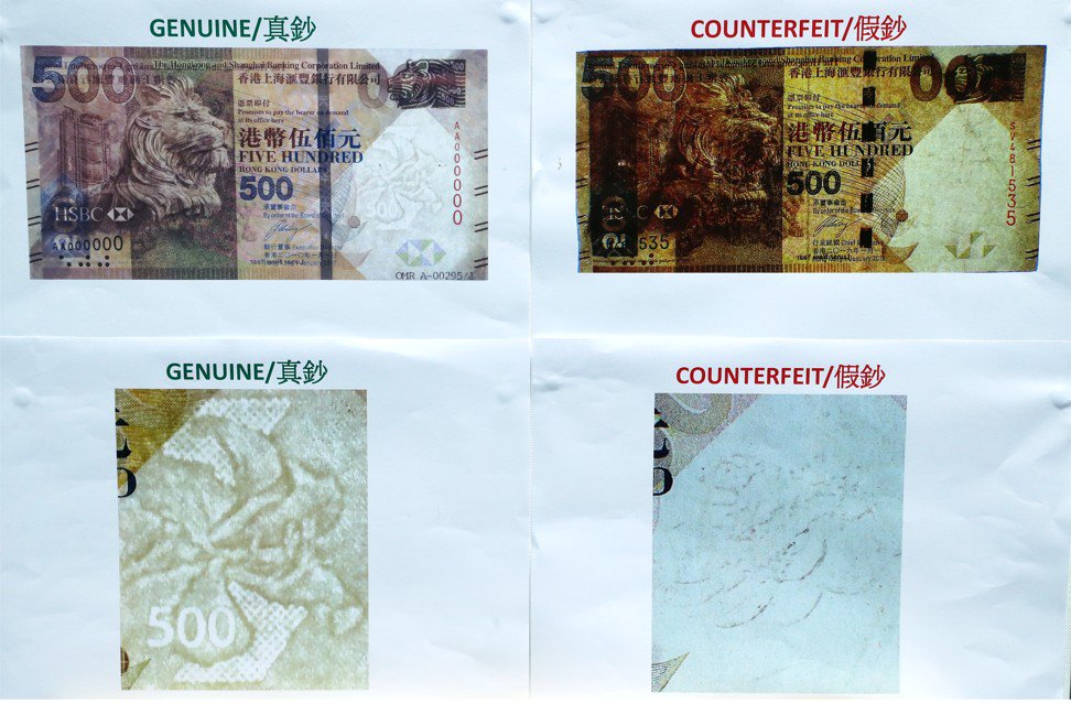 Police say the fake HK$500 bills can be detected without tools. Photo: Sam Tsang